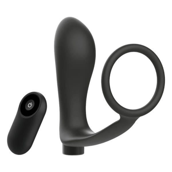 ADDICTED TOYS - PENIS RING WITH REMOTE CONTROL ANAL PLUG BLACK RECHARGEABLE 3
